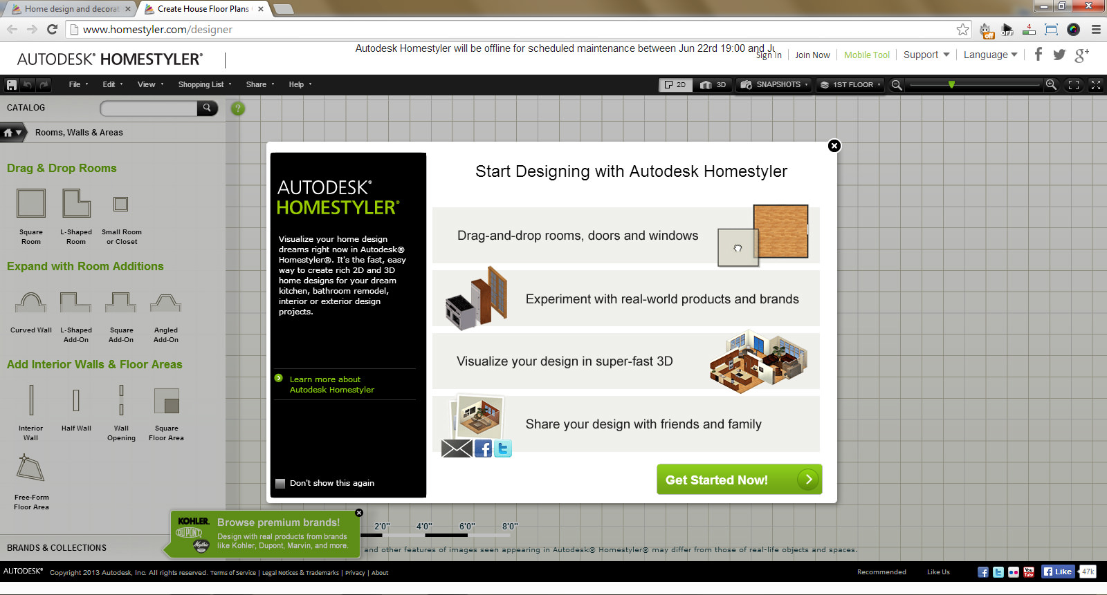AutoDesk HomeStyler - Web Based Interior Design Software