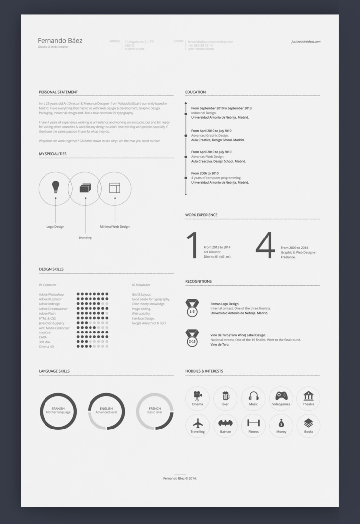 7 Free Editable Minimalist Resume CV In Adobe Illustrator And Photoshop 