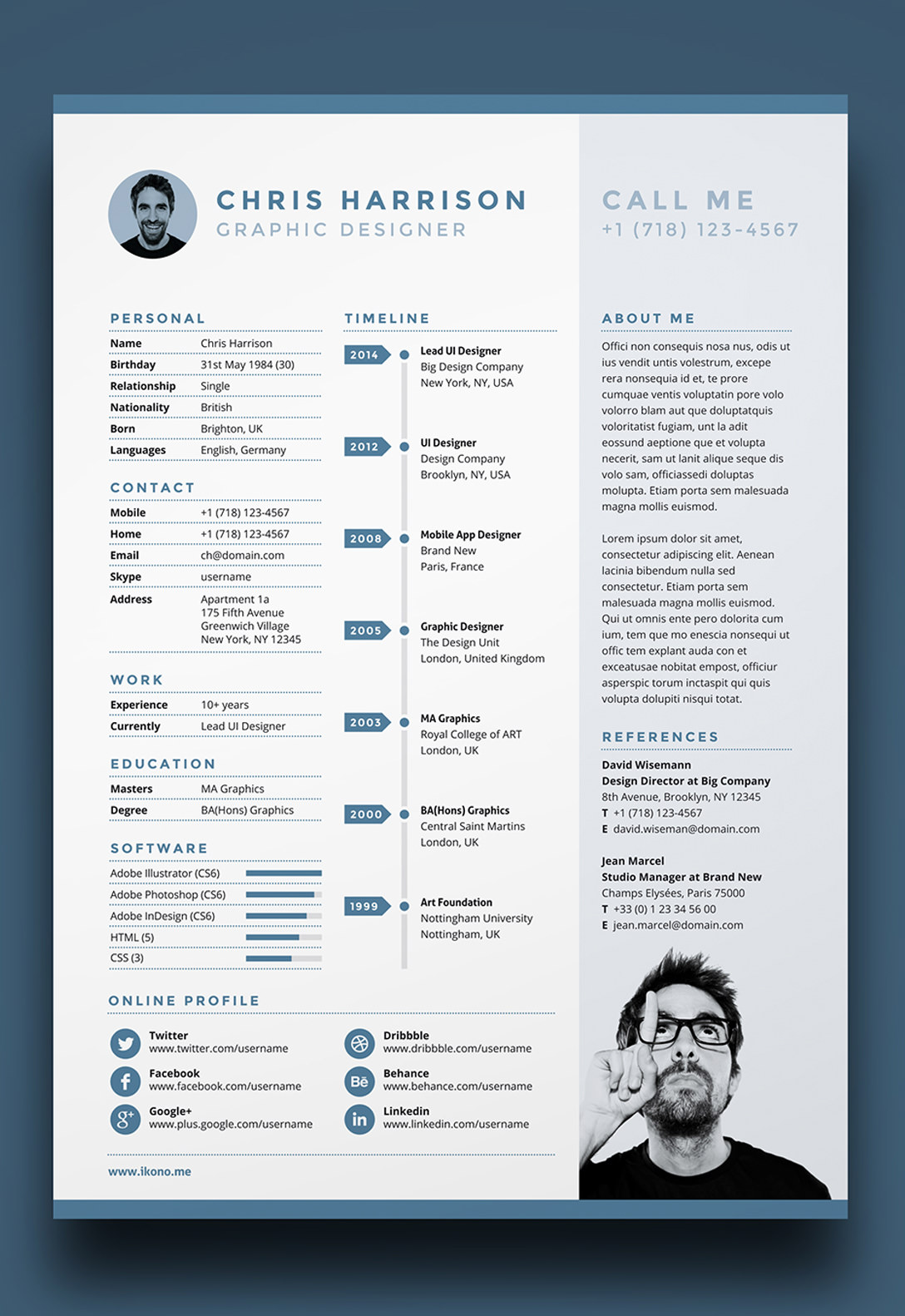 7 Free Editable Minimalist Resume CV In Adobe Illustrator 